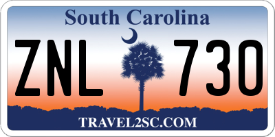 SC license plate ZNL730