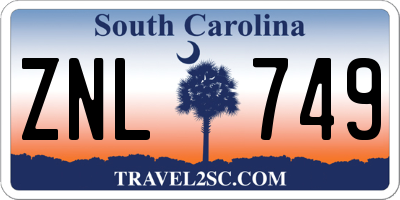 SC license plate ZNL749