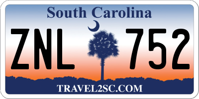 SC license plate ZNL752