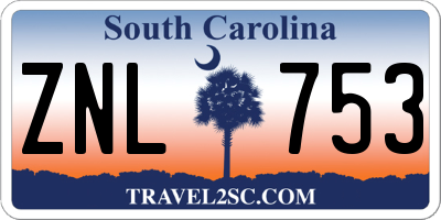 SC license plate ZNL753