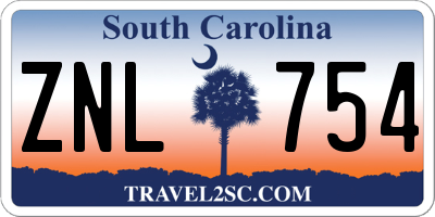 SC license plate ZNL754