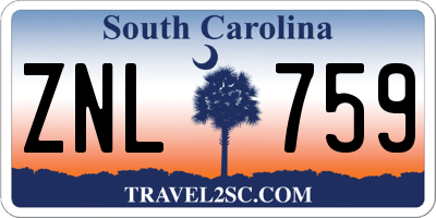 SC license plate ZNL759