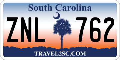 SC license plate ZNL762