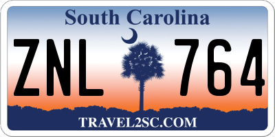 SC license plate ZNL764