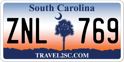 SC license plate ZNL769