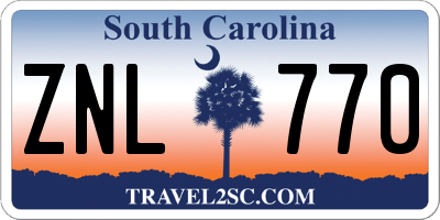 SC license plate ZNL770