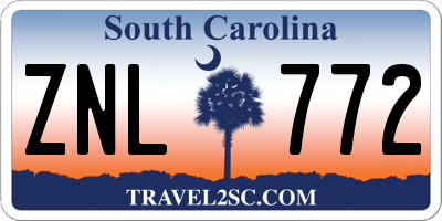 SC license plate ZNL772