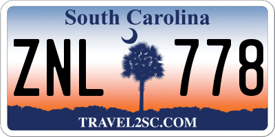 SC license plate ZNL778