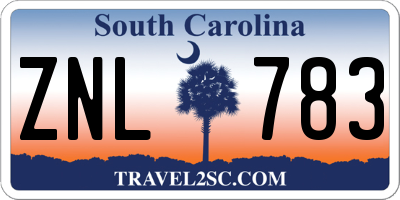 SC license plate ZNL783