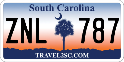 SC license plate ZNL787