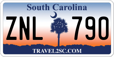 SC license plate ZNL790