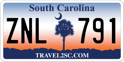 SC license plate ZNL791