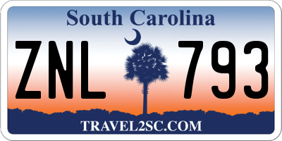 SC license plate ZNL793