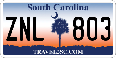 SC license plate ZNL803