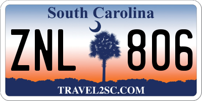 SC license plate ZNL806
