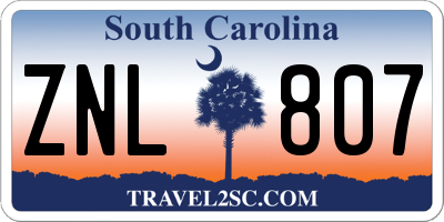 SC license plate ZNL807