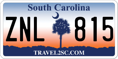 SC license plate ZNL815