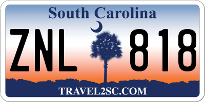 SC license plate ZNL818