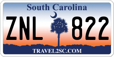SC license plate ZNL822