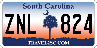 SC license plate ZNL824