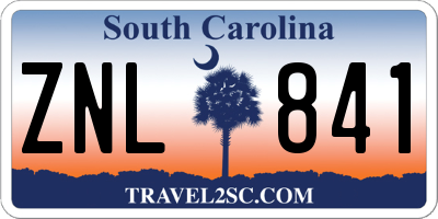 SC license plate ZNL841
