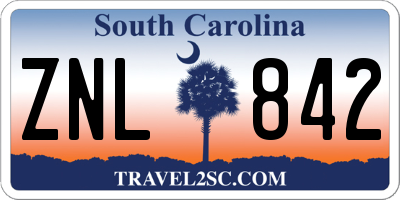 SC license plate ZNL842