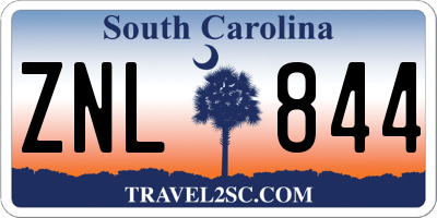 SC license plate ZNL844