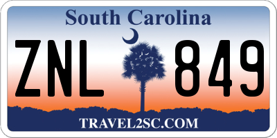 SC license plate ZNL849
