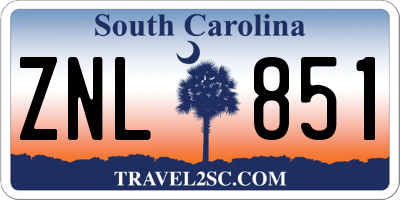 SC license plate ZNL851