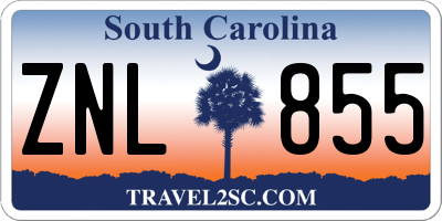 SC license plate ZNL855