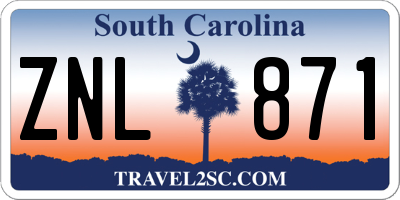 SC license plate ZNL871