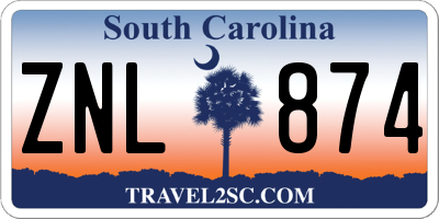 SC license plate ZNL874