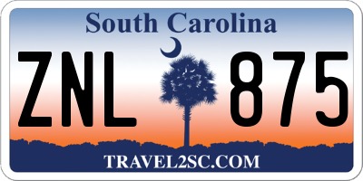 SC license plate ZNL875