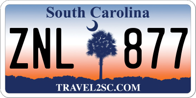 SC license plate ZNL877