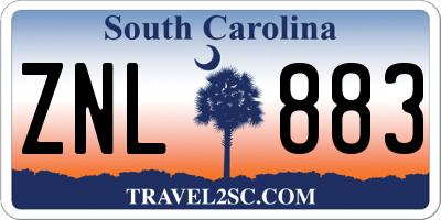 SC license plate ZNL883