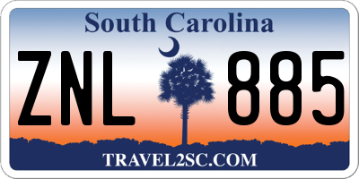 SC license plate ZNL885
