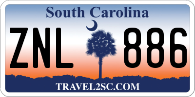 SC license plate ZNL886