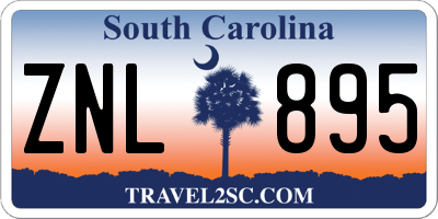 SC license plate ZNL895