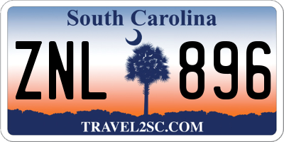 SC license plate ZNL896