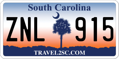 SC license plate ZNL915