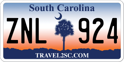 SC license plate ZNL924