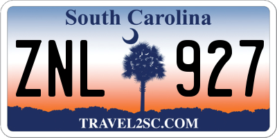 SC license plate ZNL927