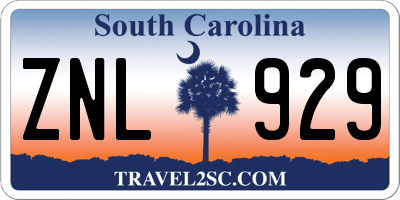 SC license plate ZNL929