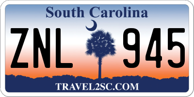 SC license plate ZNL945