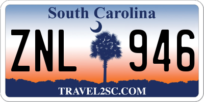 SC license plate ZNL946