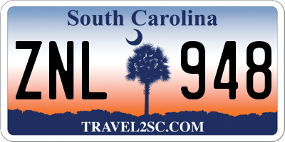 SC license plate ZNL948