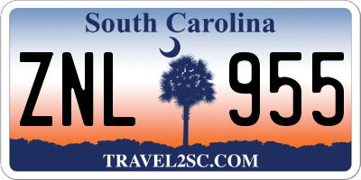SC license plate ZNL955
