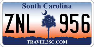 SC license plate ZNL956