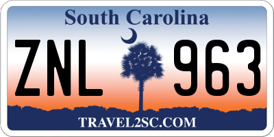 SC license plate ZNL963