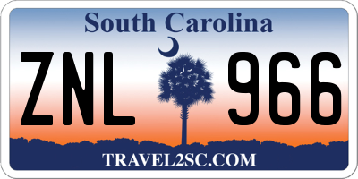 SC license plate ZNL966
